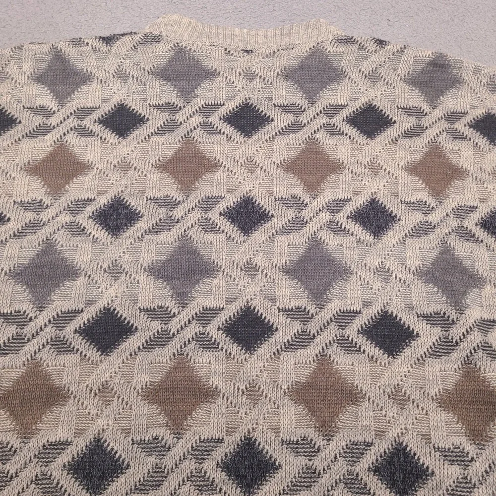Vintage 90s‎ Natural Issue Sweater Mens XL Tan Brown Textured Cotton Knit